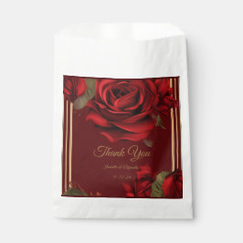 Sacolinha Rosa vermelha Burgundy Elegante e Casamento Dourad