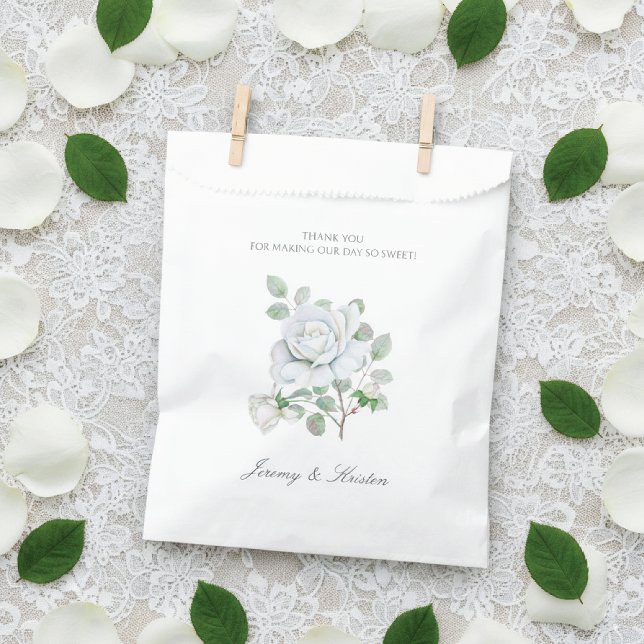 Sacolinha Rosa White Floral Botânica Favor Bag (Criador carregado)