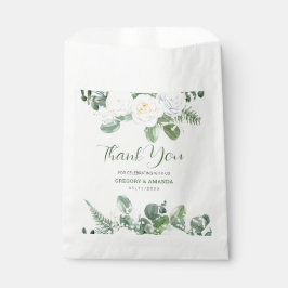 Sacolinha Rosas brancas elegantes e verde