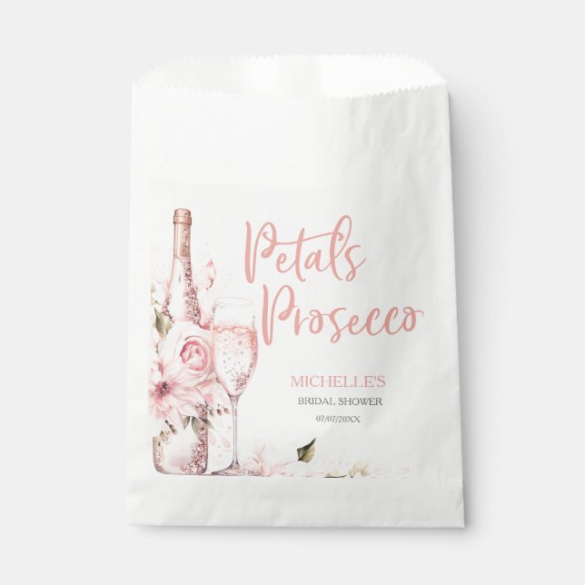 Sacolinha Rosas Cor-de-Rosa Boho Pétalas e Prosecco Floral (Frente)