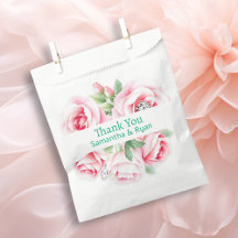 Rosas Cor-de-Rosa e Folhagem Verde Obrigado Casame