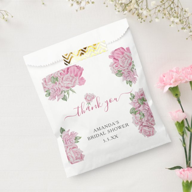 Sacolinha Rosas de aquarela - obrigado chá de panela (Selado)