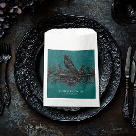 Sacolinha Rosas Negras Gótica Casamento Teal