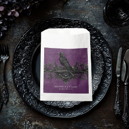 Sacolinha Rosas Pretos Góticos Raven e Negra Casamento Roxo