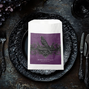 Sacolinha Rosas Pretos Góticos Raven e Negra Casamento Roxo