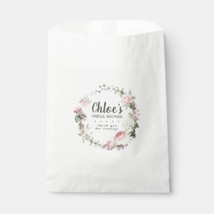 Sacolinha Rosas Rosa Bege Rústico Chuveiro de Noiva Floral