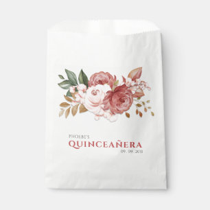 Sacolinha Rosas Rosa de Quinceanera Botânica Rústica Flora