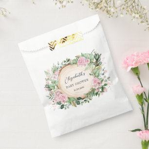 Sacolinha Rosas Rustic Pink Garden Chá de fraldas Greenery G
