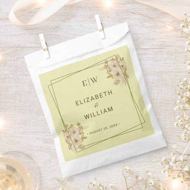 Sacolinha Rose Frame – Monogram Celestial Yellow Wedding (Cortado)