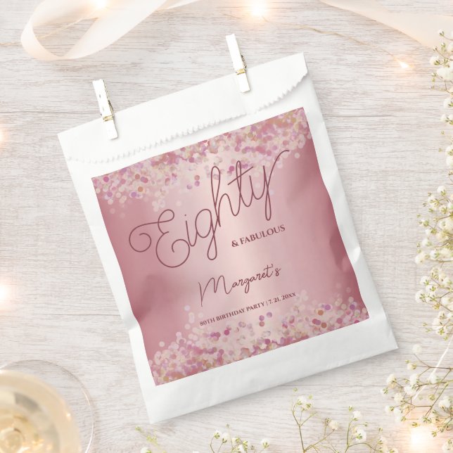Sacolinha Rose Gold 80th Birthday Party  (Cortado)