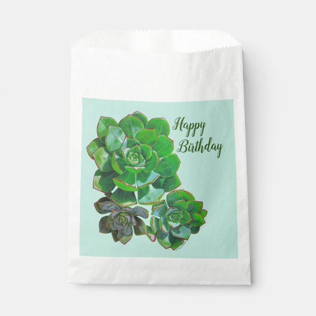 Sacolinha Rosette Succulents Favorece Bolsas (Frente)