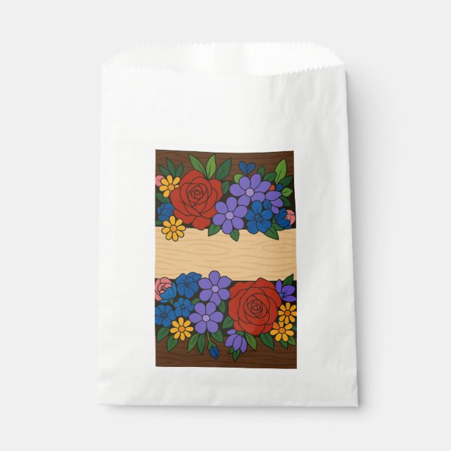 Sacolinha Rótulo do nome da flor (Frente)