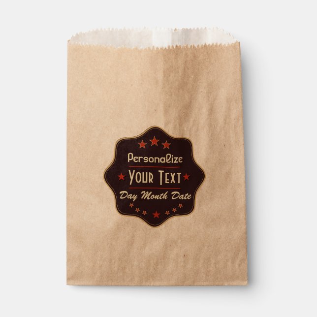 Sacolinha Rótulo Retro com Texto Personalizado Clássico (Frente)