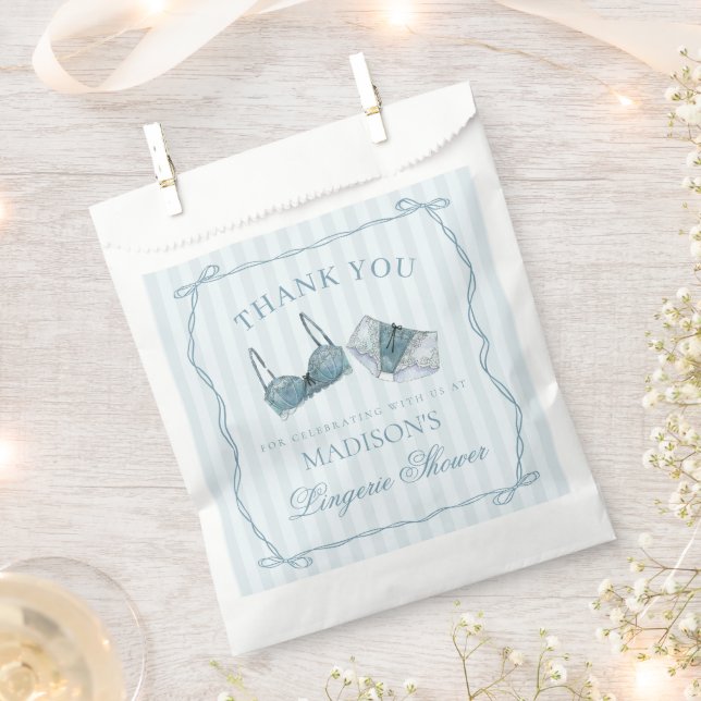 Sacolinha Roupa Íntima Azul Sobremesa Festa de Despedida de  (Cortado)