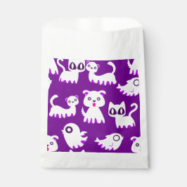 Sacolinha roxo de cão-furão-fantasma de halloween