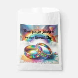 Sacolinha RSVP Gay Lésbica Rainbow Rings Favores