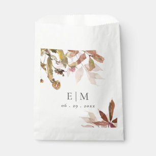 Sacolinha Rust Orange Fall Tree Deixa Casamento Monograma