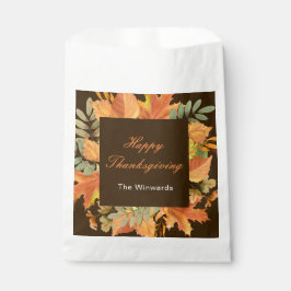 Sacolinha Rustic Autumn Fall Leaves Square Thanksgiving 