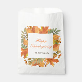Sacolinha Rustic Autumn Fall Leaves Square Thanksgiving 
