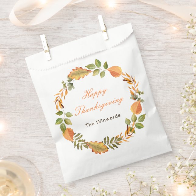 Sacolinha Rustic Autumn Fall Leaves Square Thanksgiving  (Cortado)