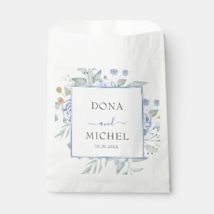 Sacolinha Rustic Blue Winter Floral Weding Favor Bag
