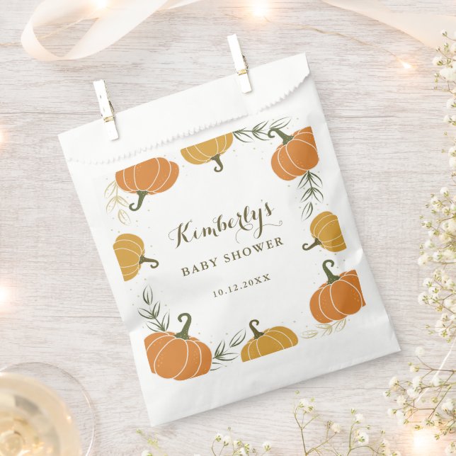 Sacolinha Rustic Fall Pumpkins deixa Chá de fraldas (Cortado)
