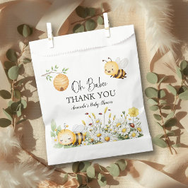 Sacolinha Rustic Floral Daisy Oh Babee Honey Bee Baby Shower