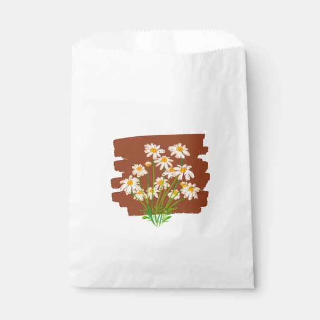Sacolinha Rustic floral design on brown background (Frente)