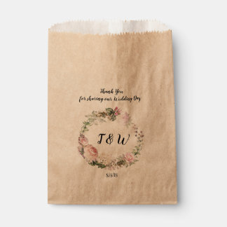 Sacolinha Rustic Floral Garland Custom Weding Bag Favorito