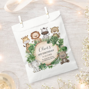 Sacolinha Rustic Jungle Safari Animal Tropical Birday