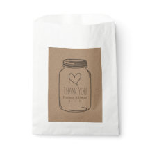 Rustic Kraft Paper Mason Jar Weding Obrigado