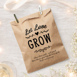 Sacolinha Rustic Let Love Cultivar Seed Casamento Favor Bag