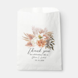 Sacolinha Rustic Peach Floral Wedding Favor Bag