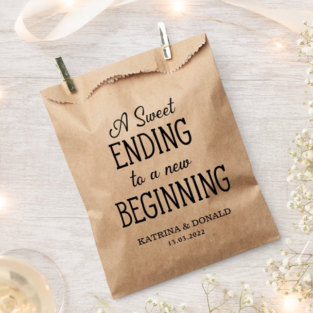 Sacolinha Rustic Sweet Ending Wedding Favor Bag (Cortado)