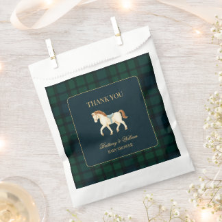Sacolinha Rustic Tartan Plaid Horse Baby Shower