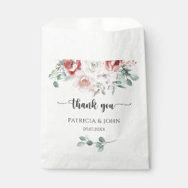 Sacolinha Rustic Watercolor Flowers Wedding Thank You