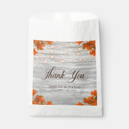 Sacolinha Rústica Wood Fall Deixa Luzes Obrigado Casamento