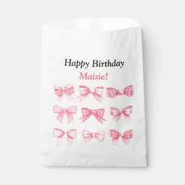 Sacolinha Saca de Presente de Aniversário com Laço Rosa Past