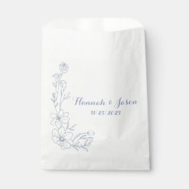 Sacolinha Sacas de Favor de Casamento Blissful Blue Blooms