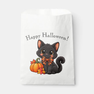 Sacolinha Sacas de Favor de Festa de Halloween de Gato Preto