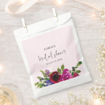 Sacas de Favor de Flores em Aquarela Rosa Suave