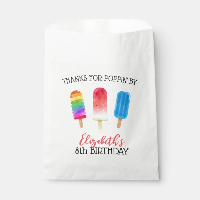 Sacolinha Sache de Brinde de Aniversário Personalizado Picol (Frente)