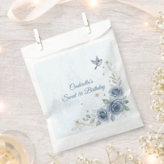 Sacolinha Saco de Favor Cinderela Azul Empoeirado Doce 16 Co