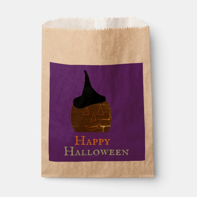 Sacolinha Saco de Favor com Abóbora e Chapéu (Frente)