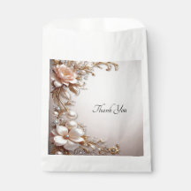 Saco de Favor com Flores Rosa Suave e Brancas