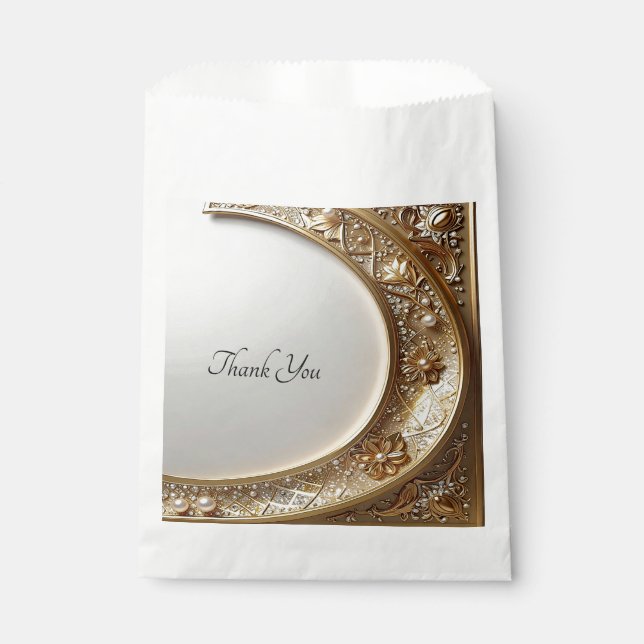 Sacolinha Saco de Favor com Moldura Dourada Ornamentada (Frente)