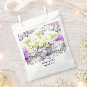 Sacolinha Saco de Favor de Agradecimento com Buquê Floral Va