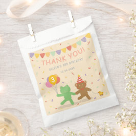 Sacolinha Saco de Favor de Aniversário de Rã e Urso