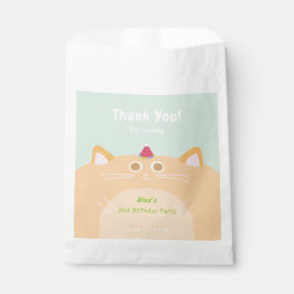 Sacolinha Saco de Favor de Aniversário Gato com Chapéu de Fe