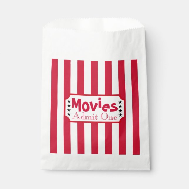 Sacolinha Saco de Favor de Bilhete de Filme Retro (Frente)
